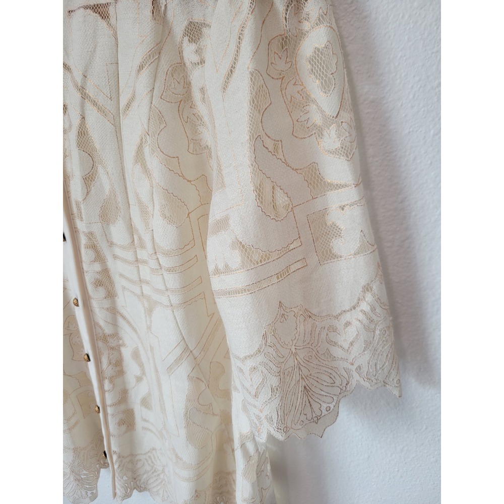 Floreat Anthropologie Lace Blouse Ivory Romantic Cottagecore Bohemian US 8 - Picture 4 of 11
